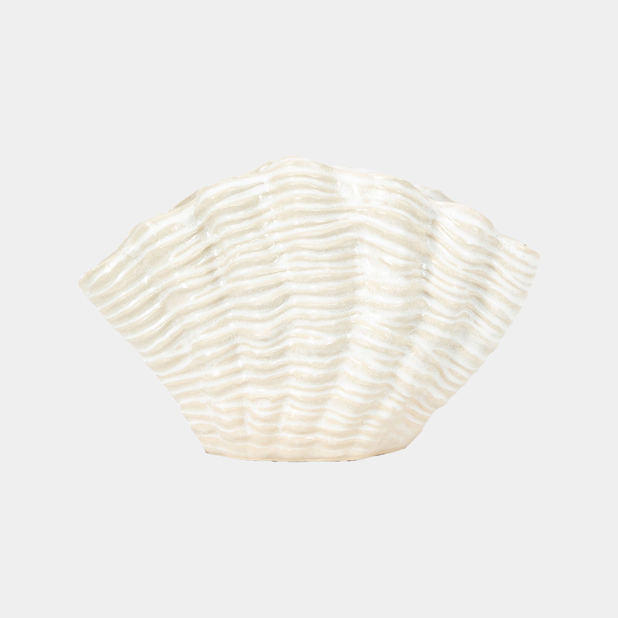 Clam - White Ceramic Vase