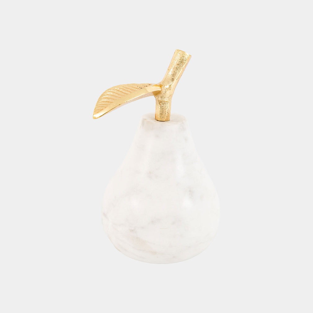 Perla - White Pear Ornament, Marble Finish