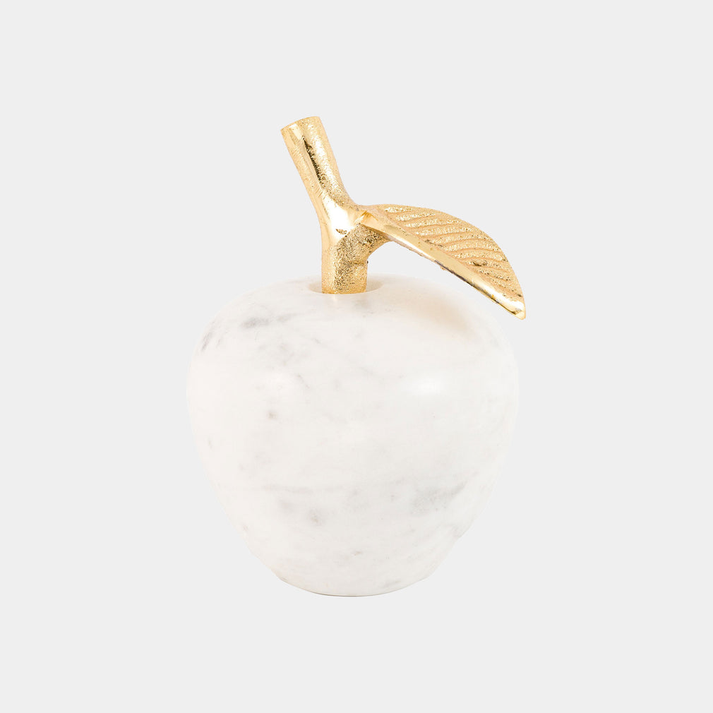 Perla - White Apple Ornament, Marble Finish