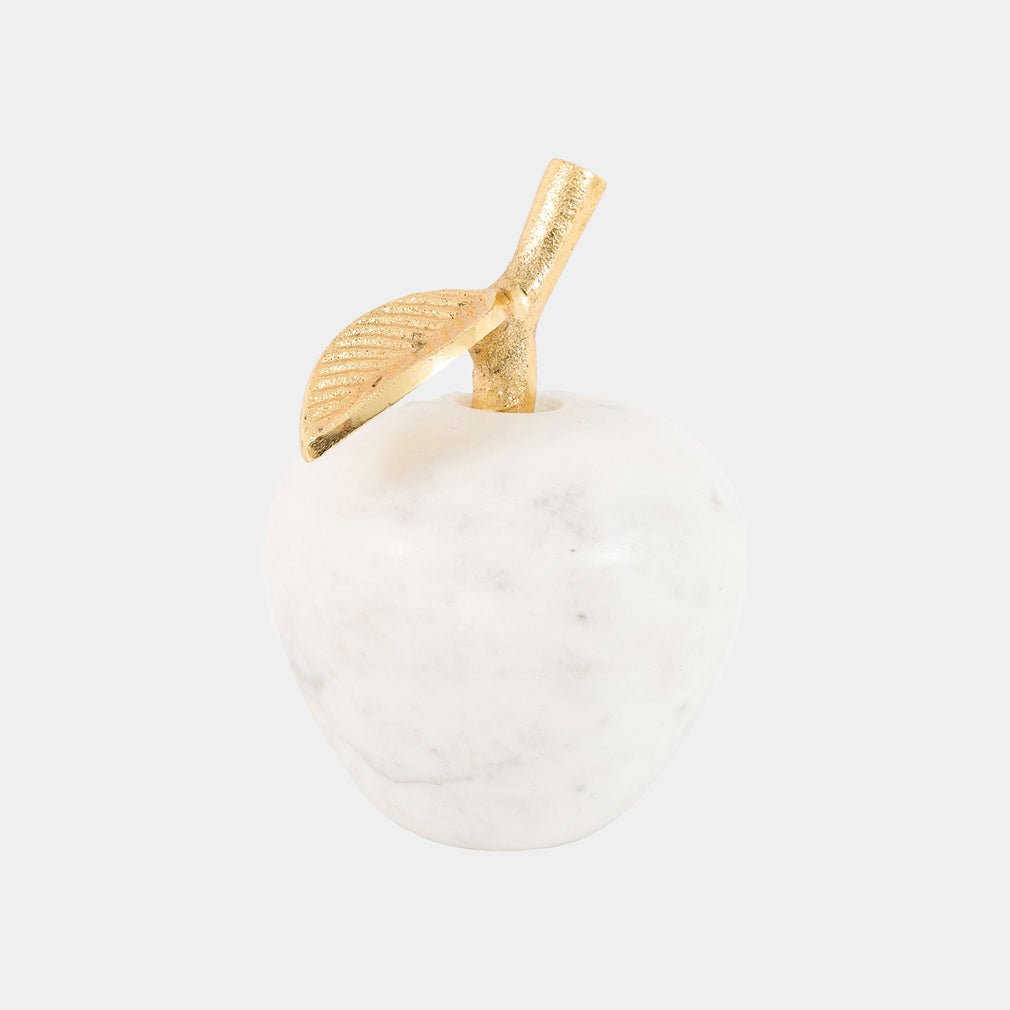 Perla - White Apple Ornament, Marble Finish