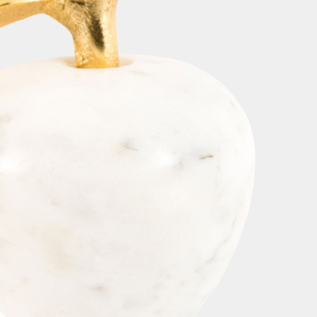 Perla - White Apple Ornament, Marble Finish