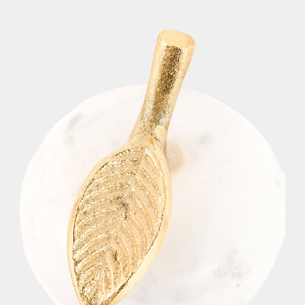 Perla - White Apple Ornament, Marble Finish