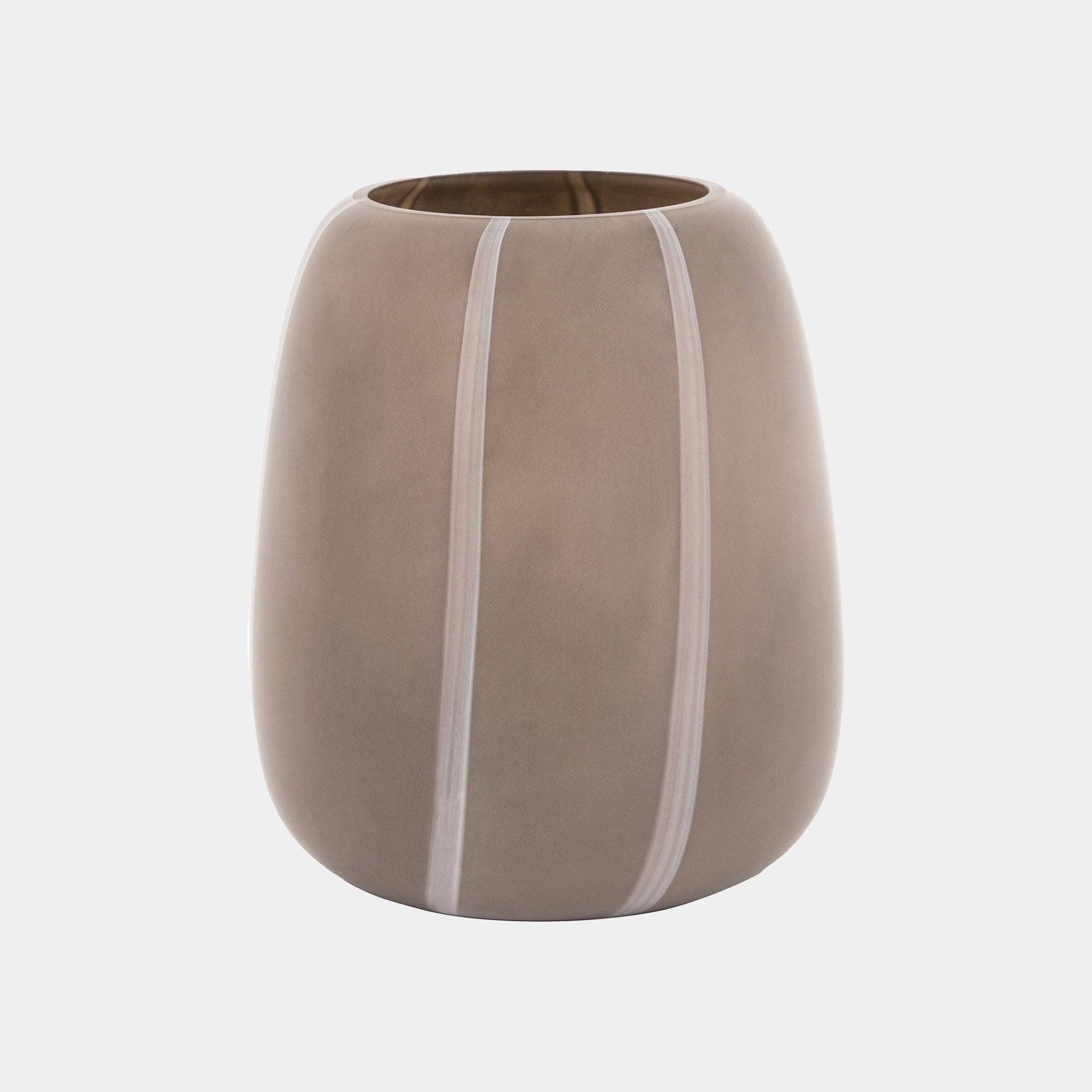 Claro - Taupe Striped Glass Vase