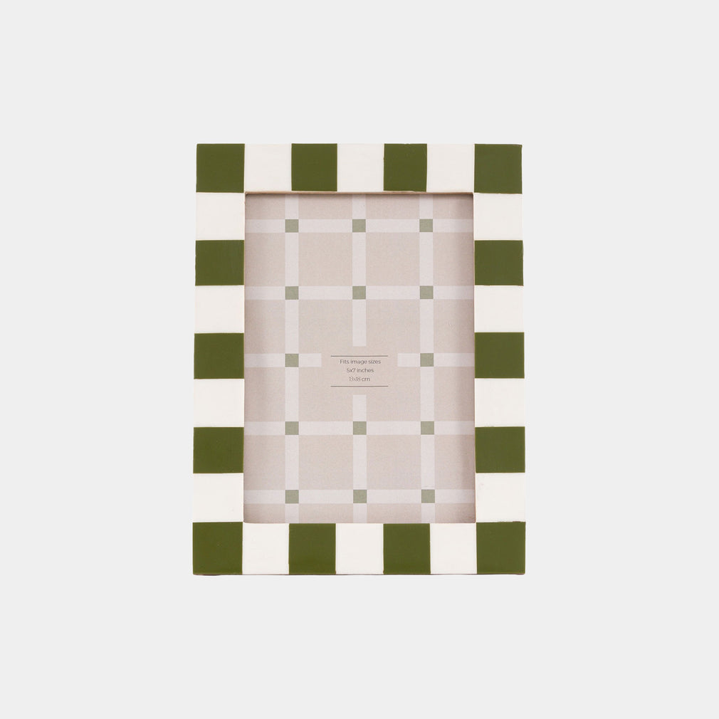 Coria Check - Green Photo Frame, 5x7