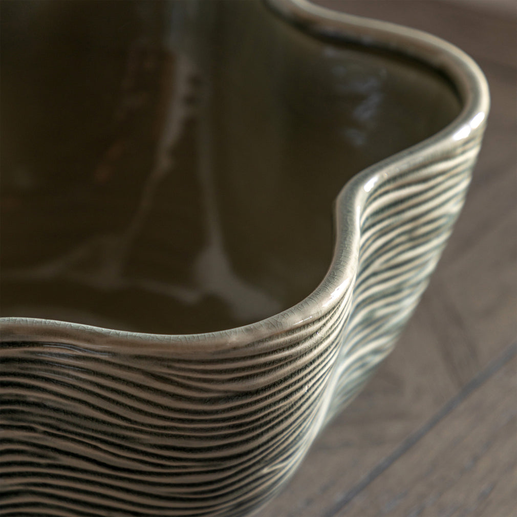 Murla - Decorative Bowl, Green Ceramic