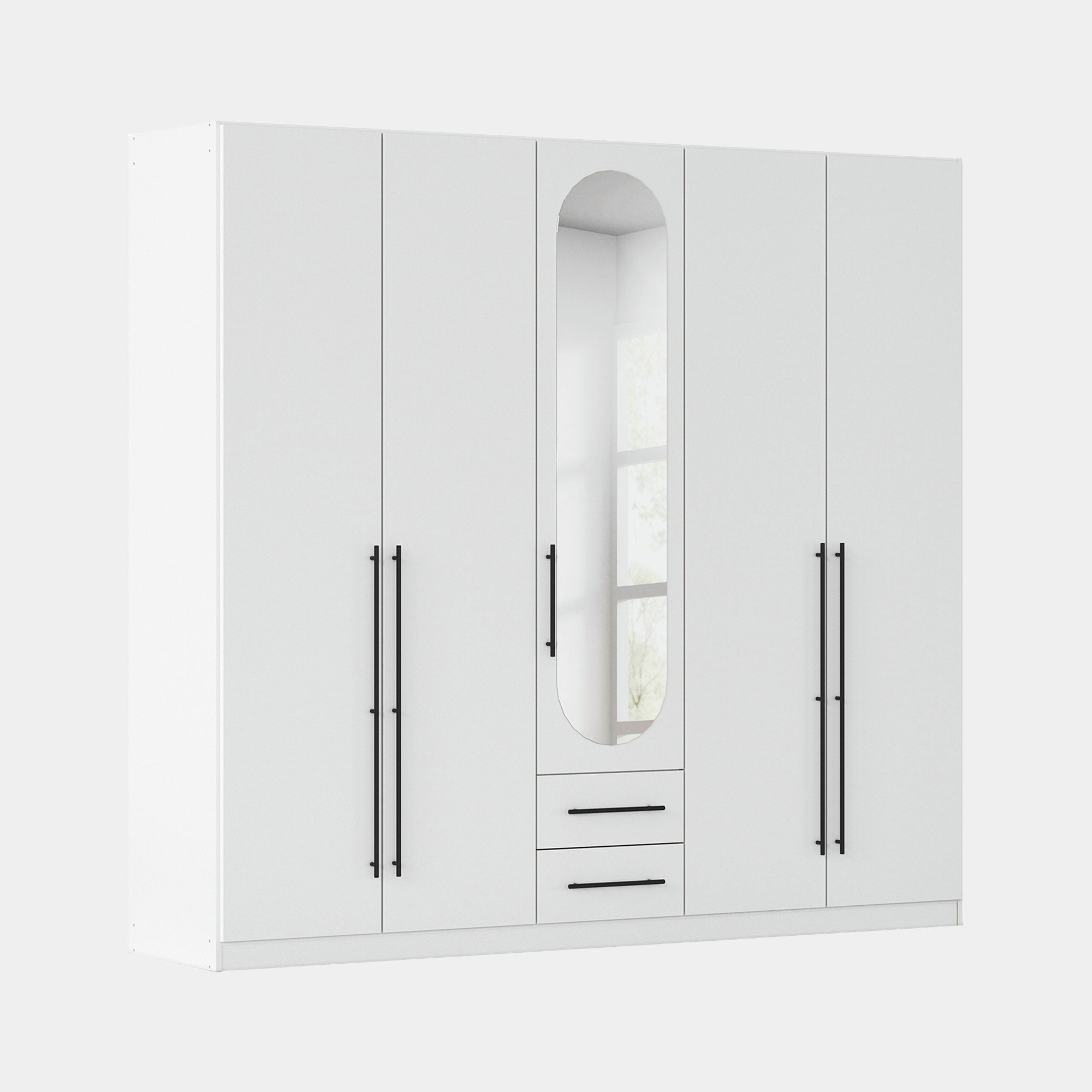 Matilda - 5 Door Wardrobe With Drawers & Mirrors