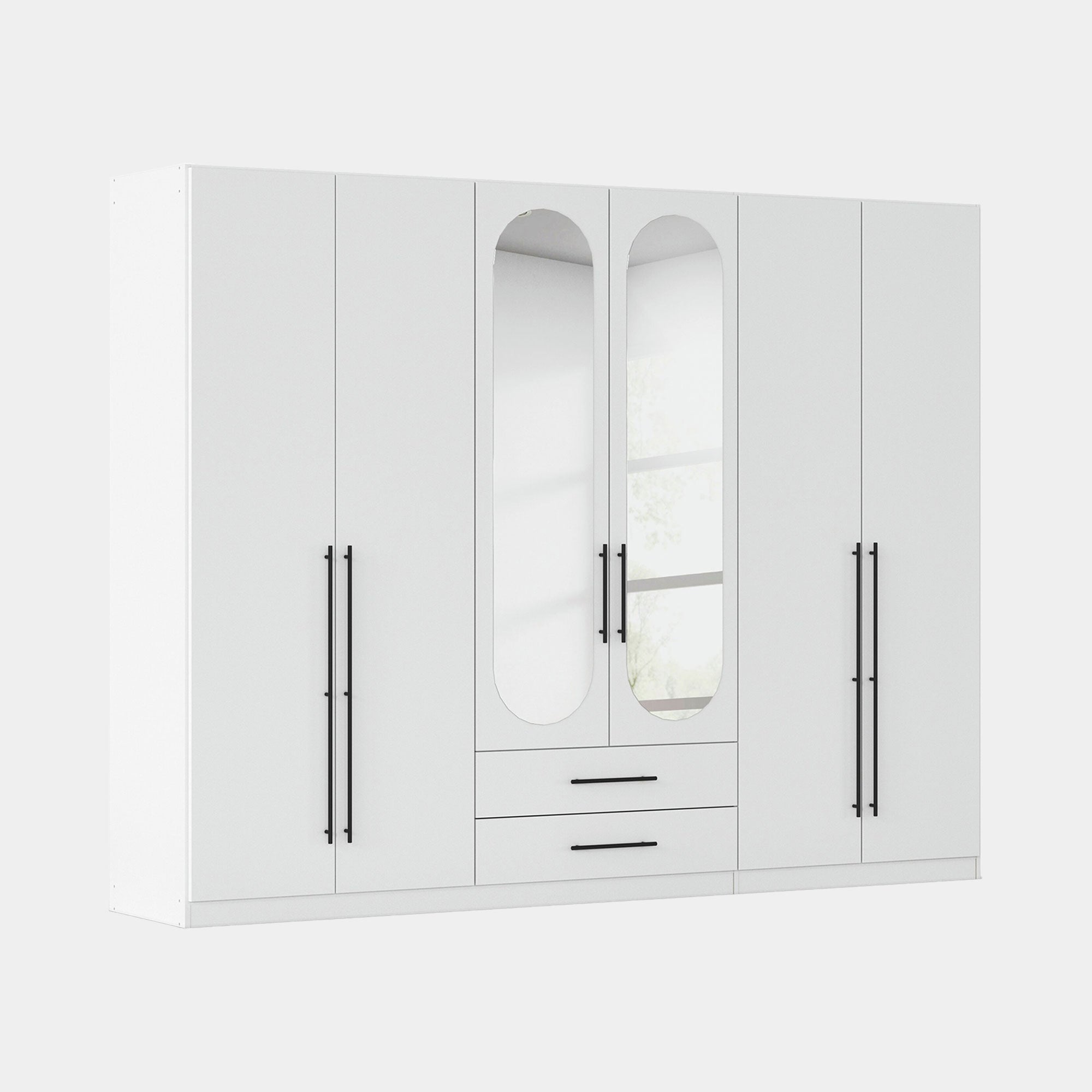 Matilda - 6 Door Wardrobe With Drawers & Mirrors