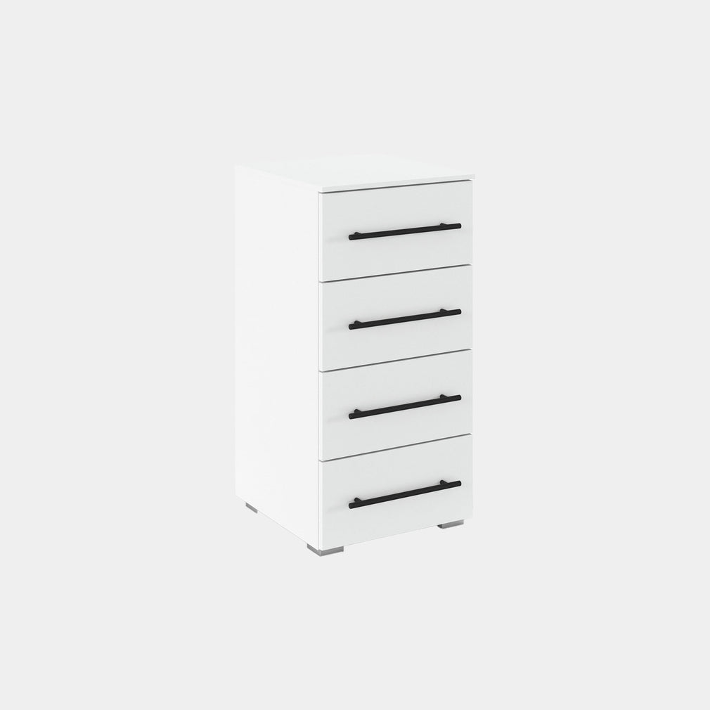 Matilda - 4 Drawer Chest of Drawers, Slim White