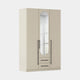 Matilda - 3 Door Wardrobe With Drawers & Mirror Champagne