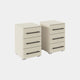 Matilda - 3 Drawer Bedside Table, Set Of 2 Champagne