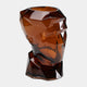 Prism Face - Glass Vase, Brown