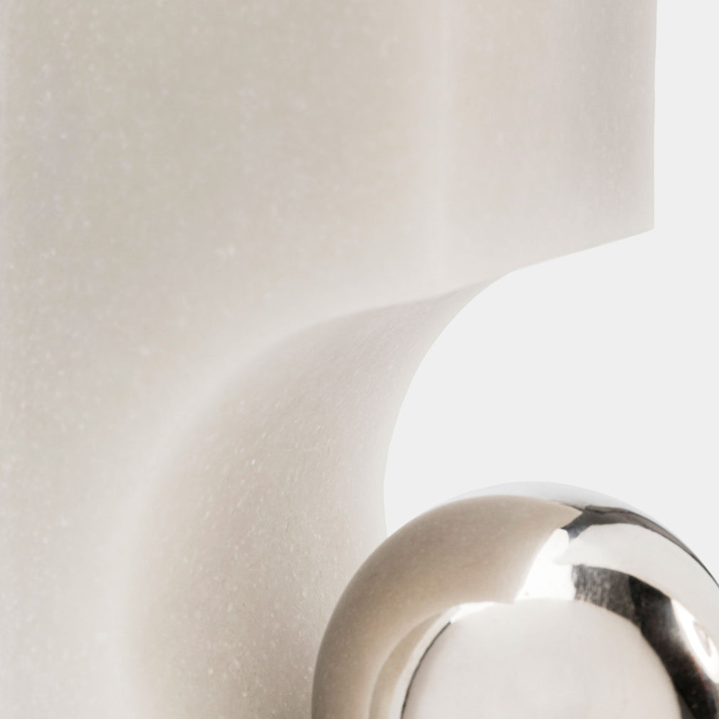 Sphere Arc - White Marble Bookends