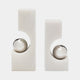Sphere Arc - White Marble Bookends