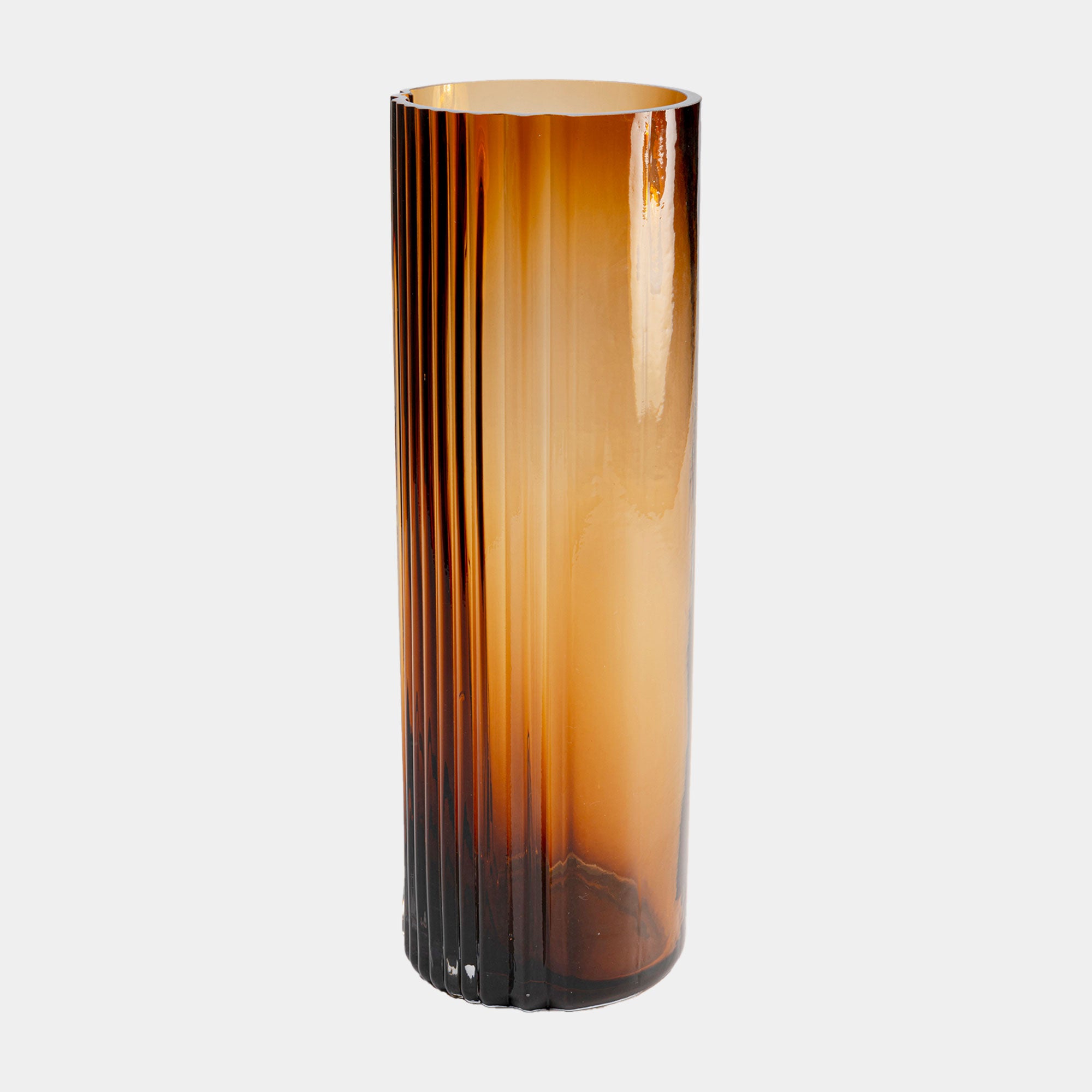 Amberline - Glass Vase, Brown