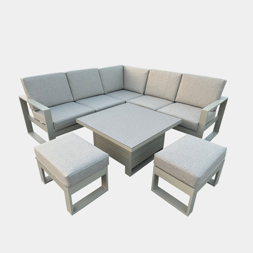 Mustique - Small Garden Corner Dining Set & Rising Table, Natural