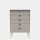 Jewel - 5 Drawer Chest of Drawers, Wide Mushroom Carcase & Mushroom Fronts