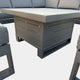 Mustique - Small Garden Corner Dining Set & Rising Table, Grey Aluminium