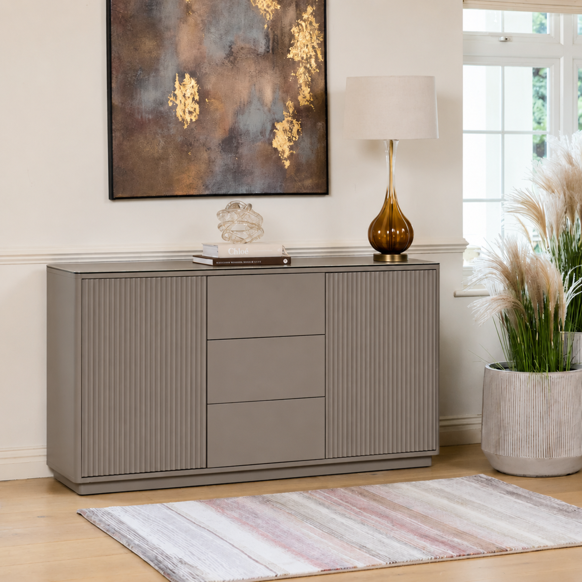 Otello - 2 Door Sideboard With Drawers, Ceramic Top