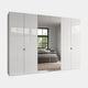 Florida - Wardrobe 300cm 6 Door 2 Mirror White