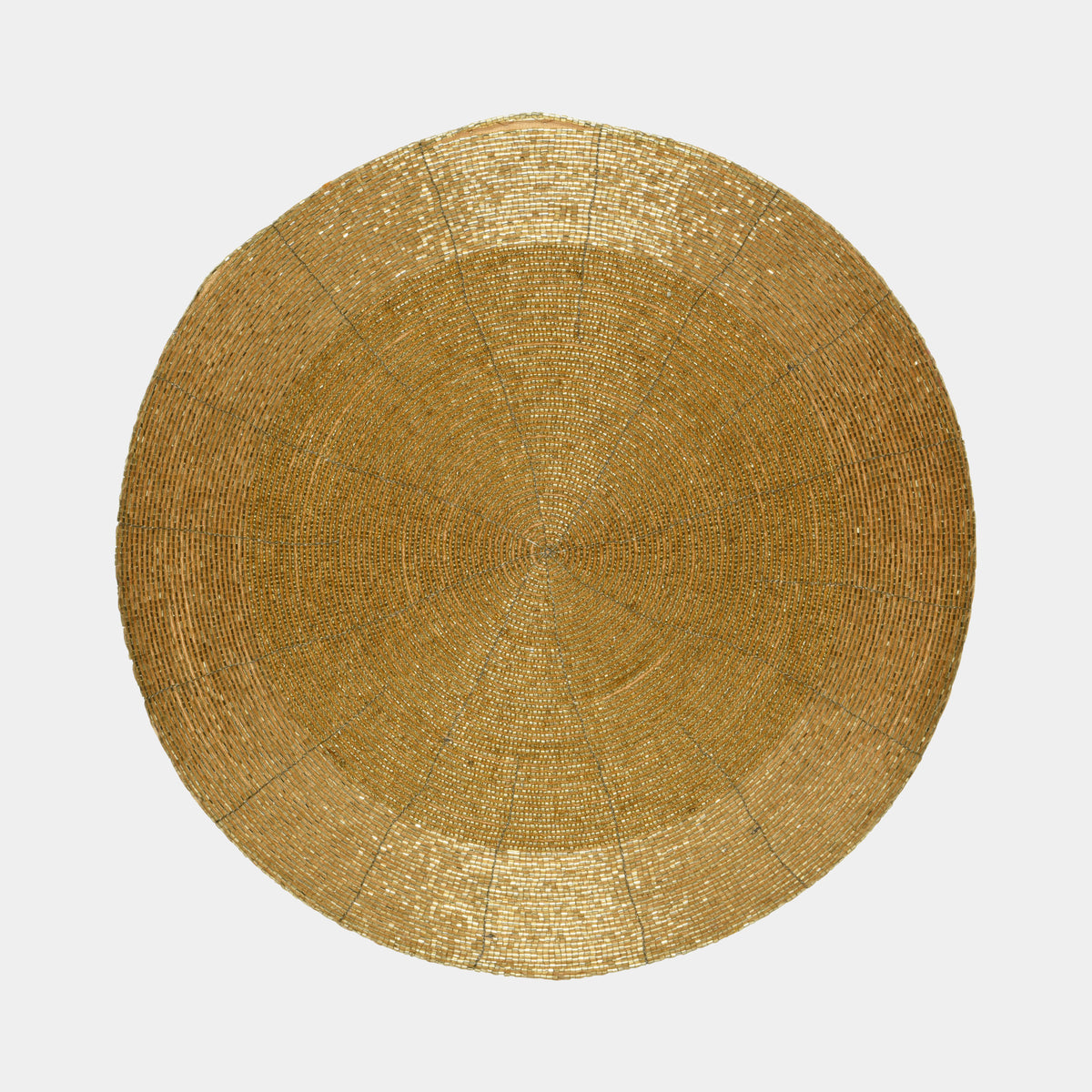 Gold Beaded Placemats Set of 4 - Festive Round Dining Table Mats