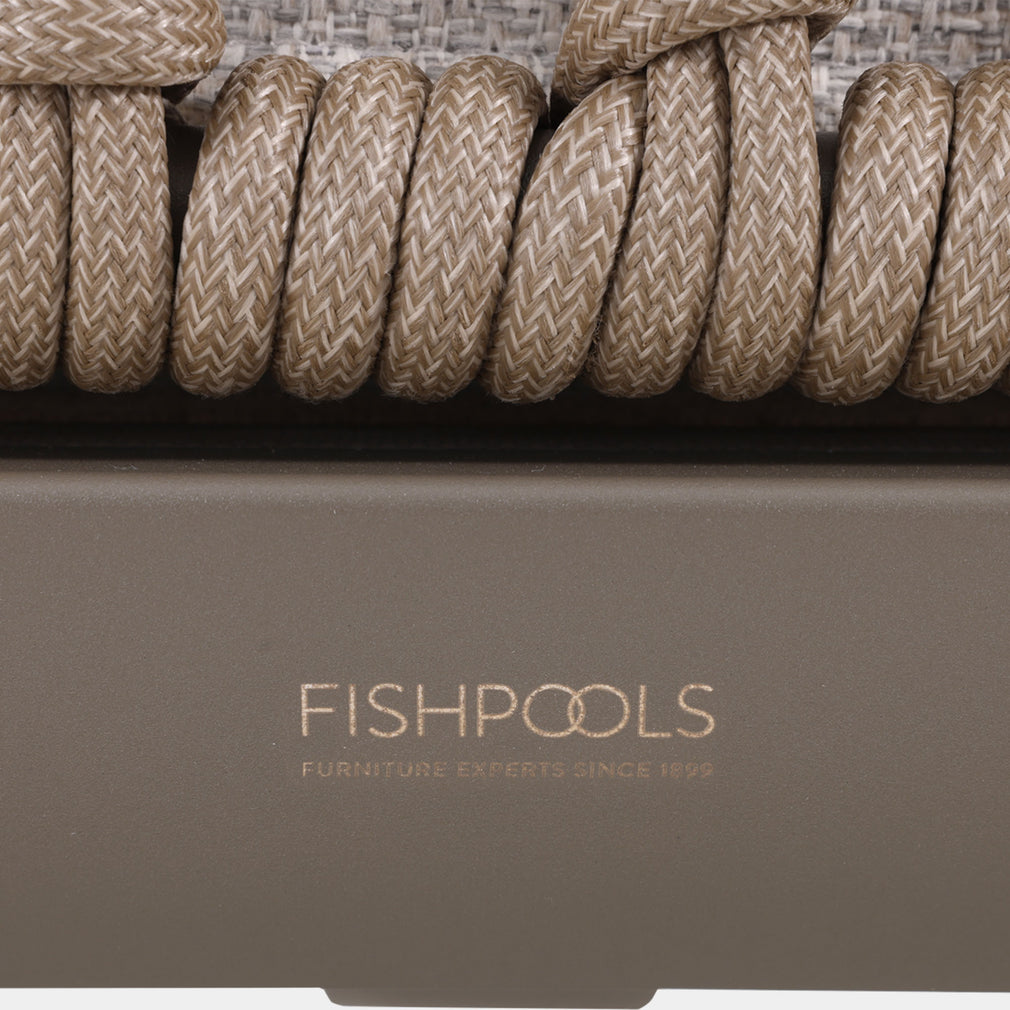 Mauritius - 3 Seat Garden Sofa Set, Champagne Aluminium & Rope Weave Effect