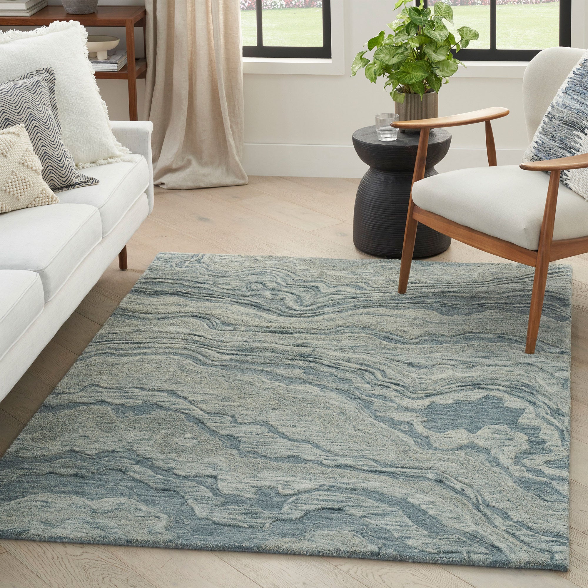 Graceful - Blue Rug 236cm x 297cm