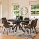 Silvano Grey - Ceramic Extending Dining Table Set With 6 Dining Chairs, Fabric Grey Ceramic Top & 6 Tuscan Chairs In Dark Grey