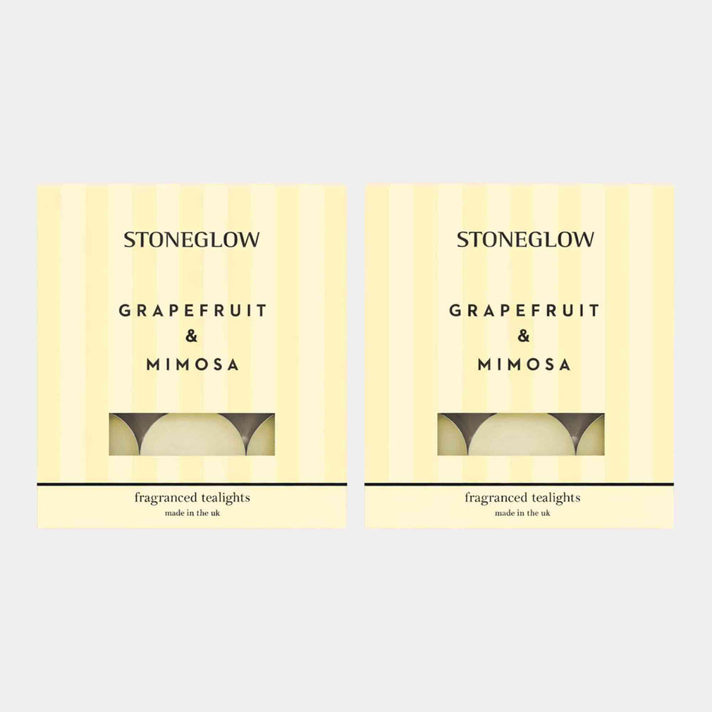 Stoneglow Modern Classics - Grapefruit & Mimosa Tealight Candles, Set of 2