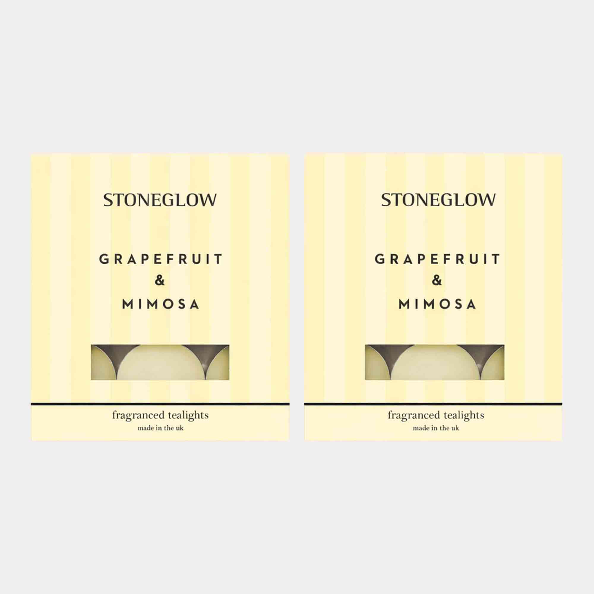 Stoneglow Modern Classics - Grapefruit & Mimosa Tealights, Set of 2