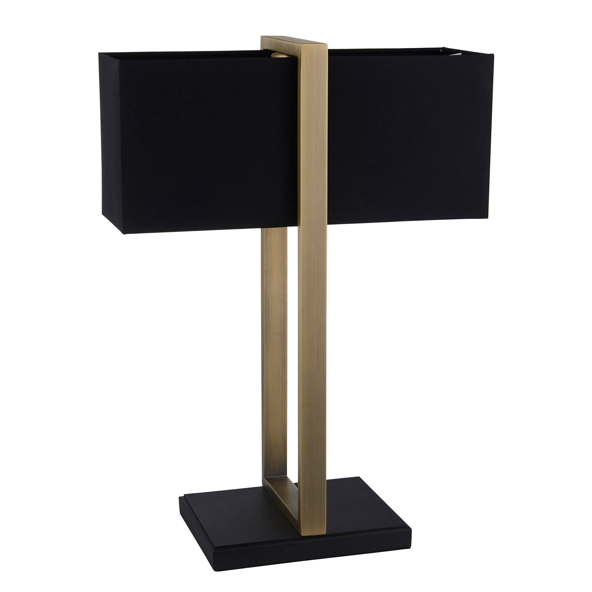 Adjunto Table Lamp Antique Brass Black Shade