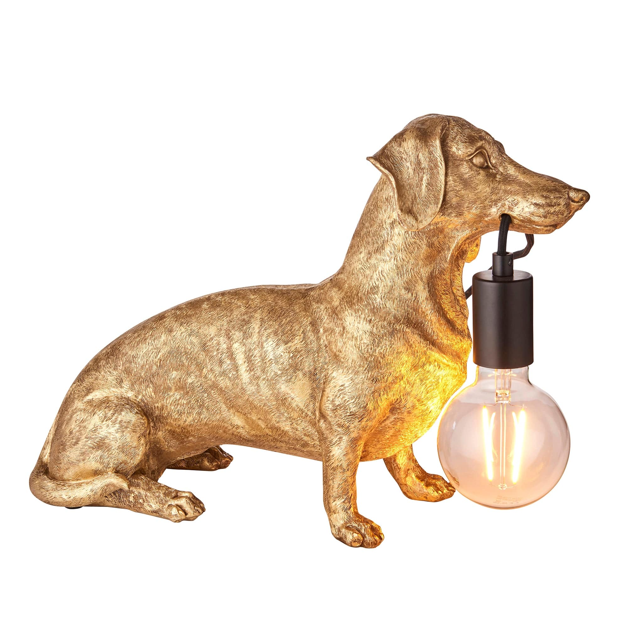 Dachshund Lamp Gold