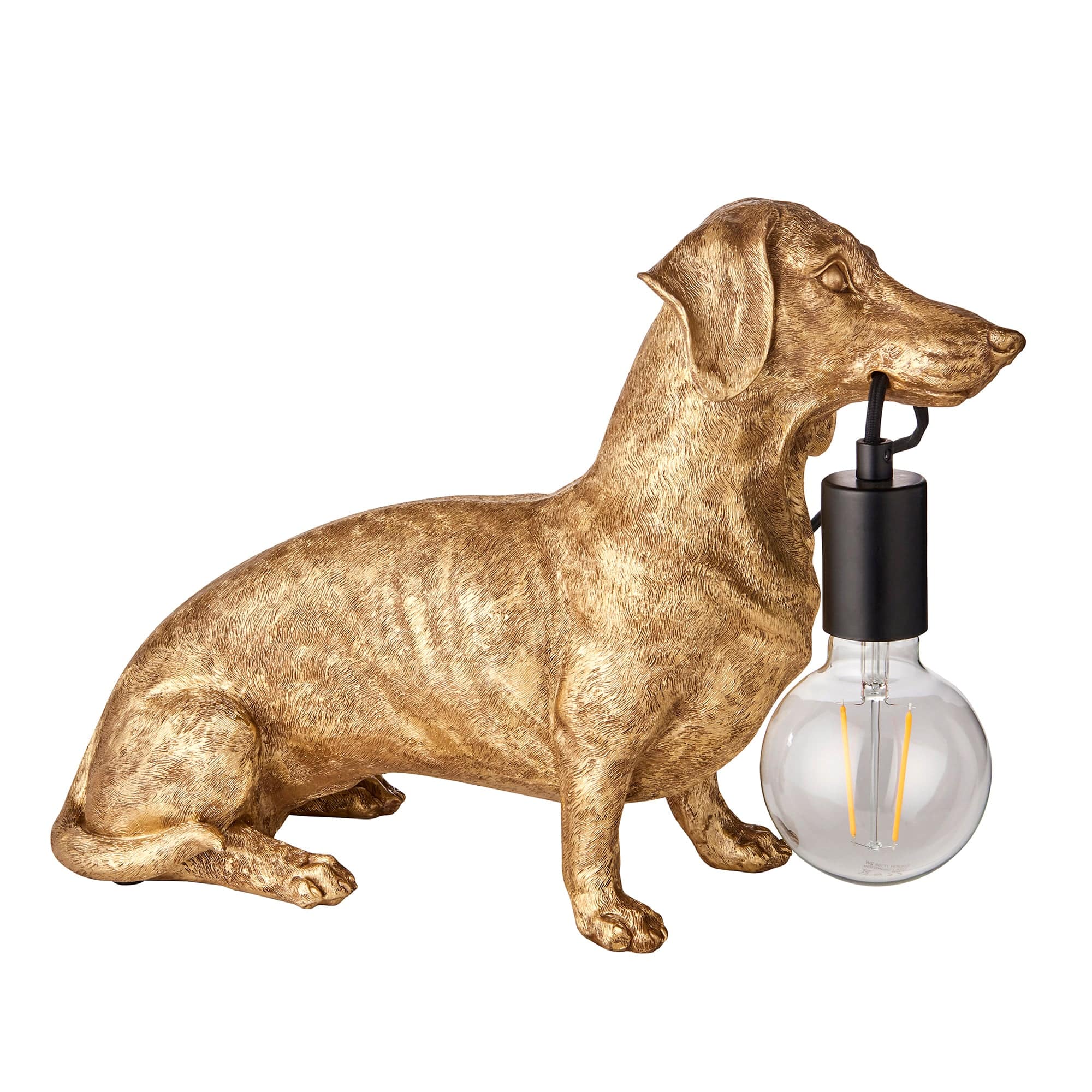 Dachshund Lamp Gold