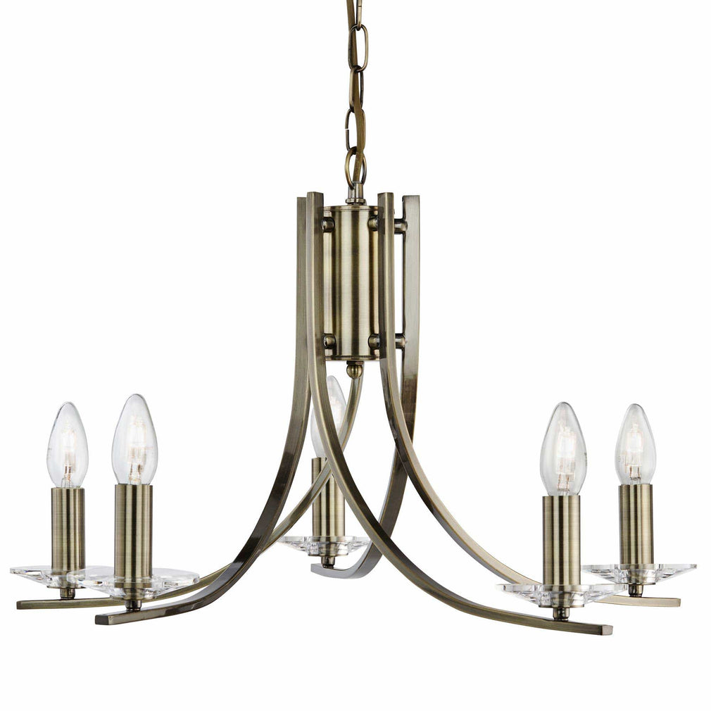 Flow 5 Light Antique Brass