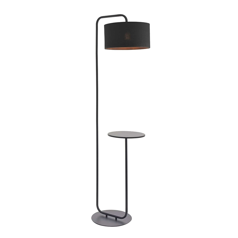 Roy Floor Lamp With Table Satin Black