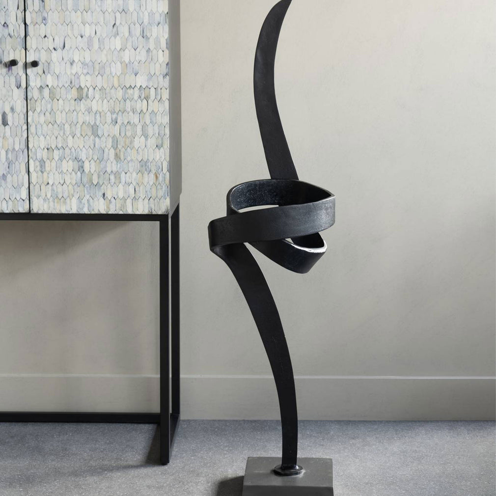 Joshua - Black Spiral Sculpture
