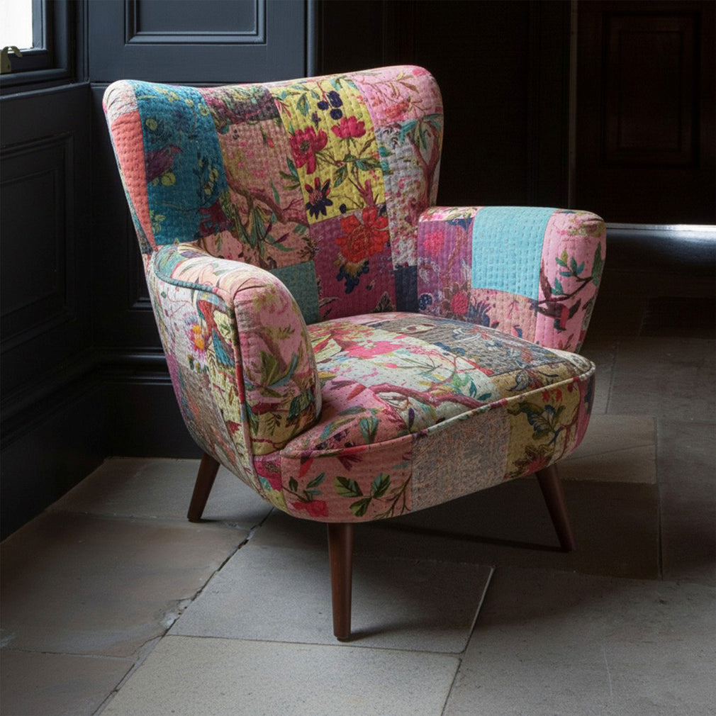 Ravi - Armchair, Patchwork Fabric