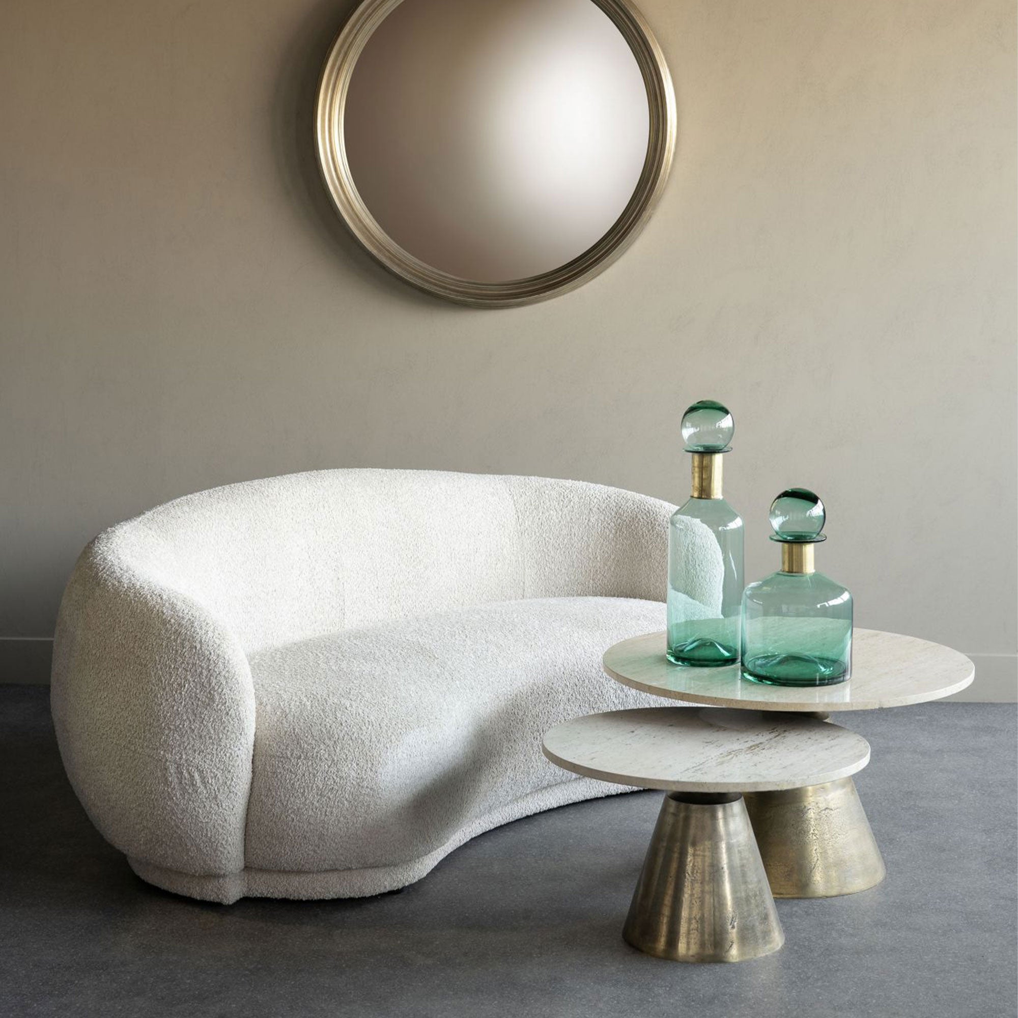 Crescent - 3 Seat Sofa, Boucle Fabric