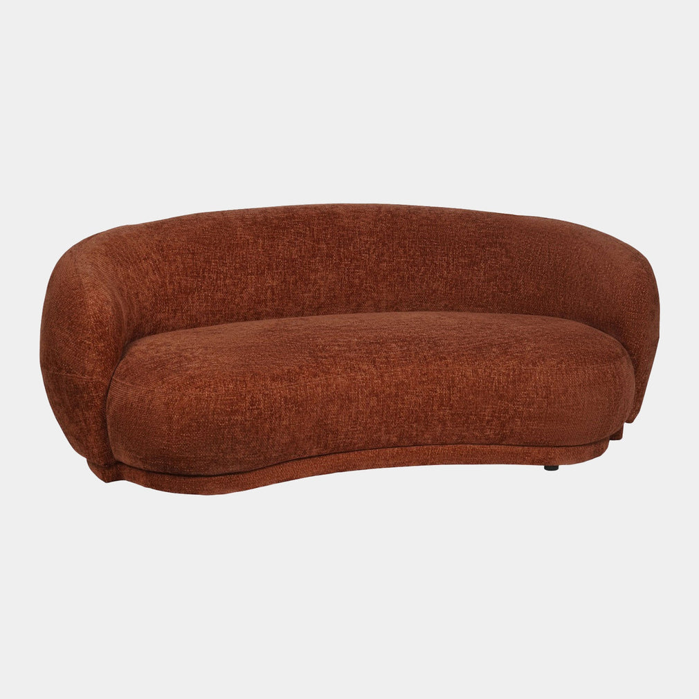 Crescent - 3 Seat Sofa, Boucle Fabric Terracotta