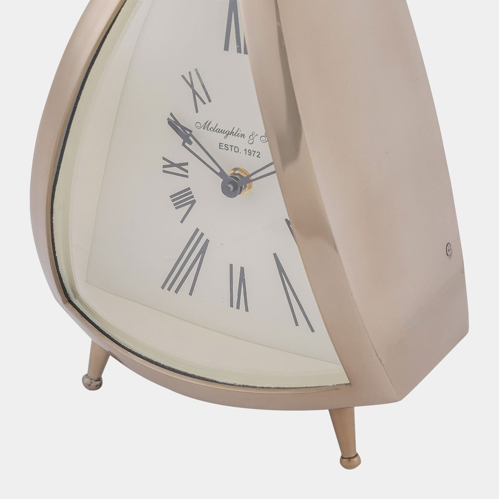 Isosceles Curved - Brass Mantel Clock, Small
