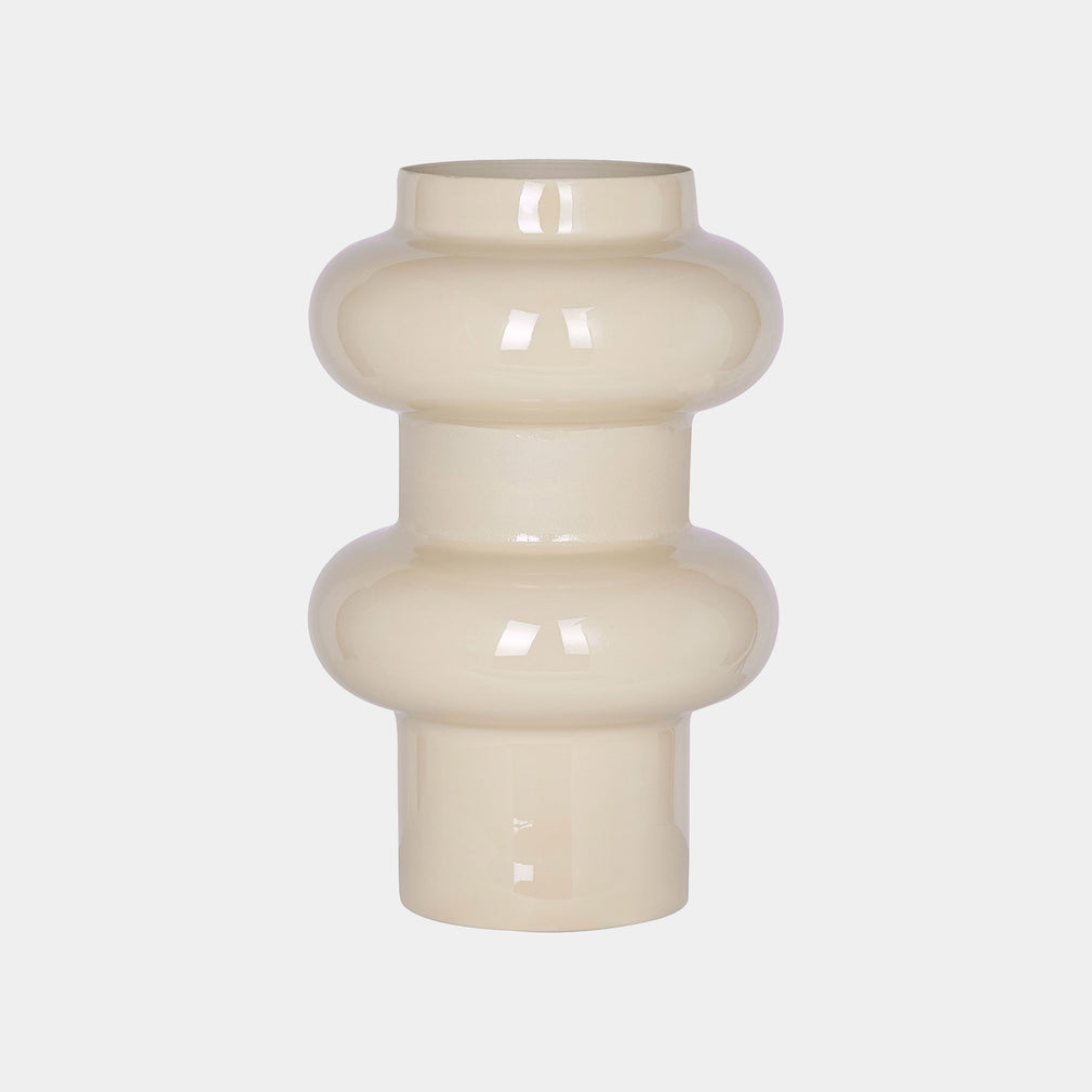 Ovolo Small - Metal Vase, Cream