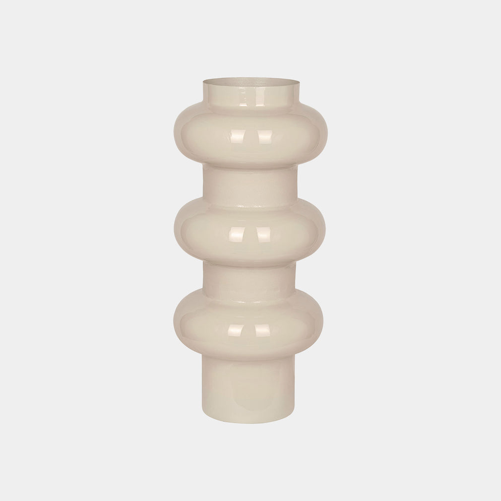 Ovolo Large - Metal Vase, Cream
