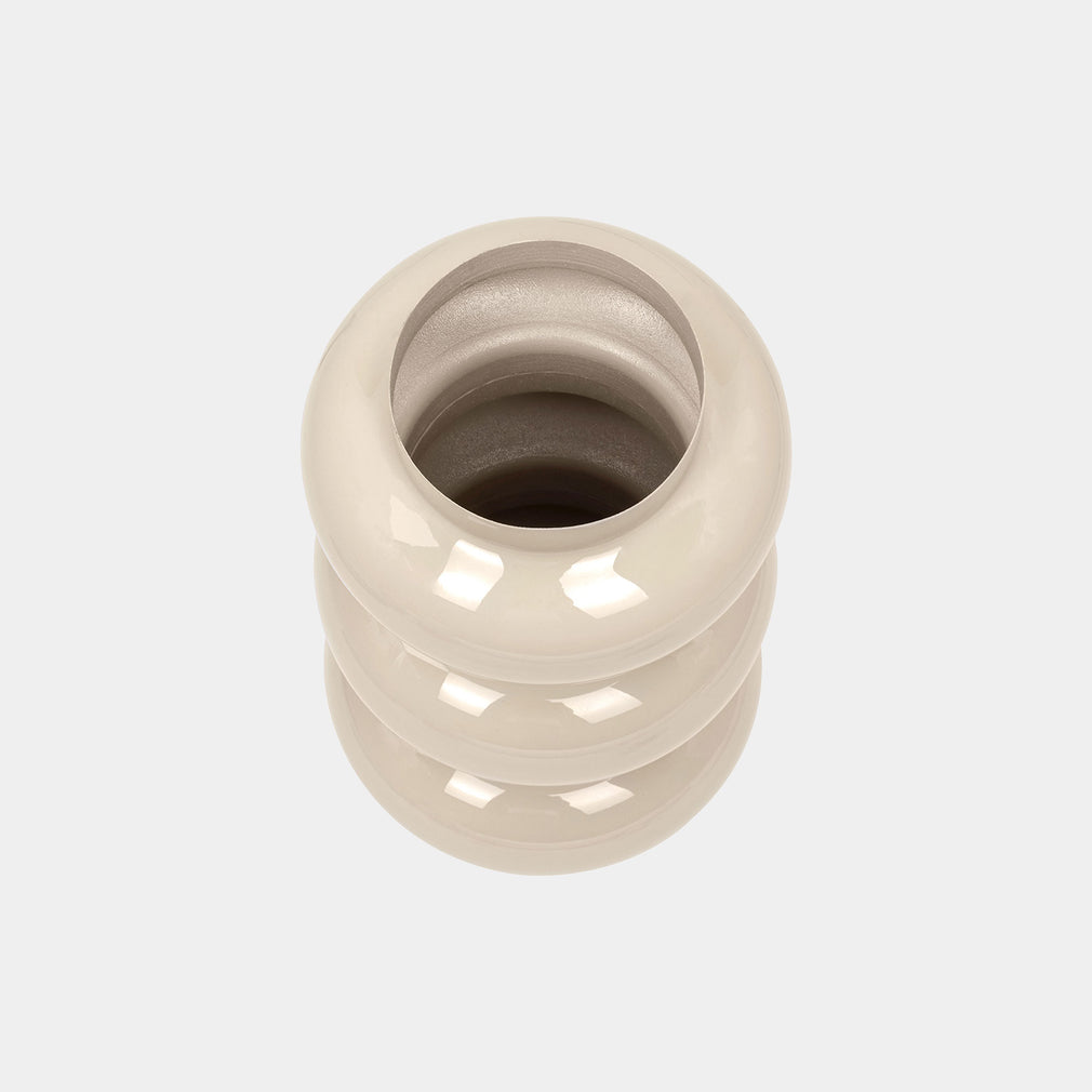 Ovolo Large - Metal Vase, Cream