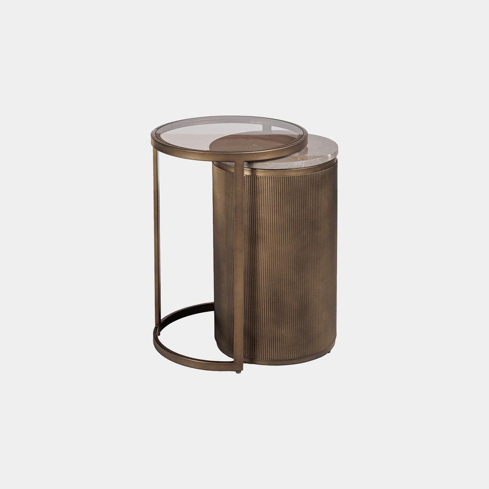Kingston - Stone Effect Side Tables, Set of 2