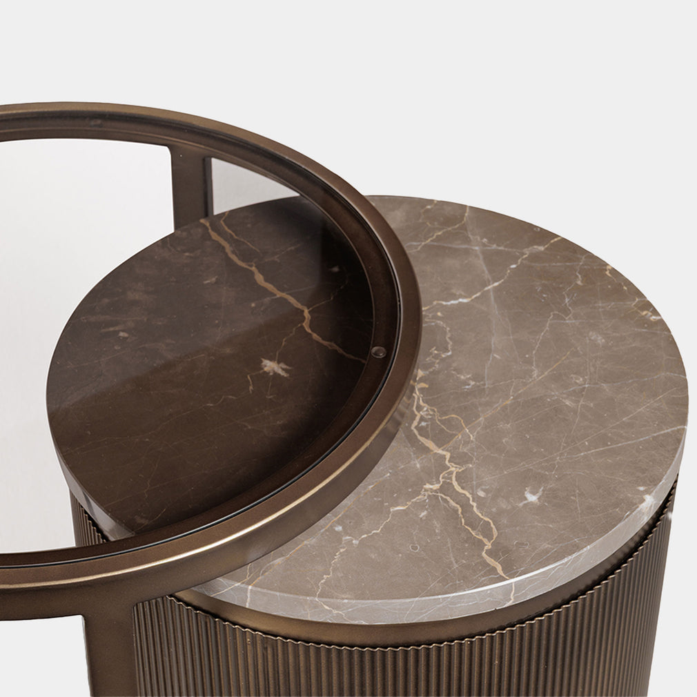 Kingston - Stone Effect Side Tables, Set of 2