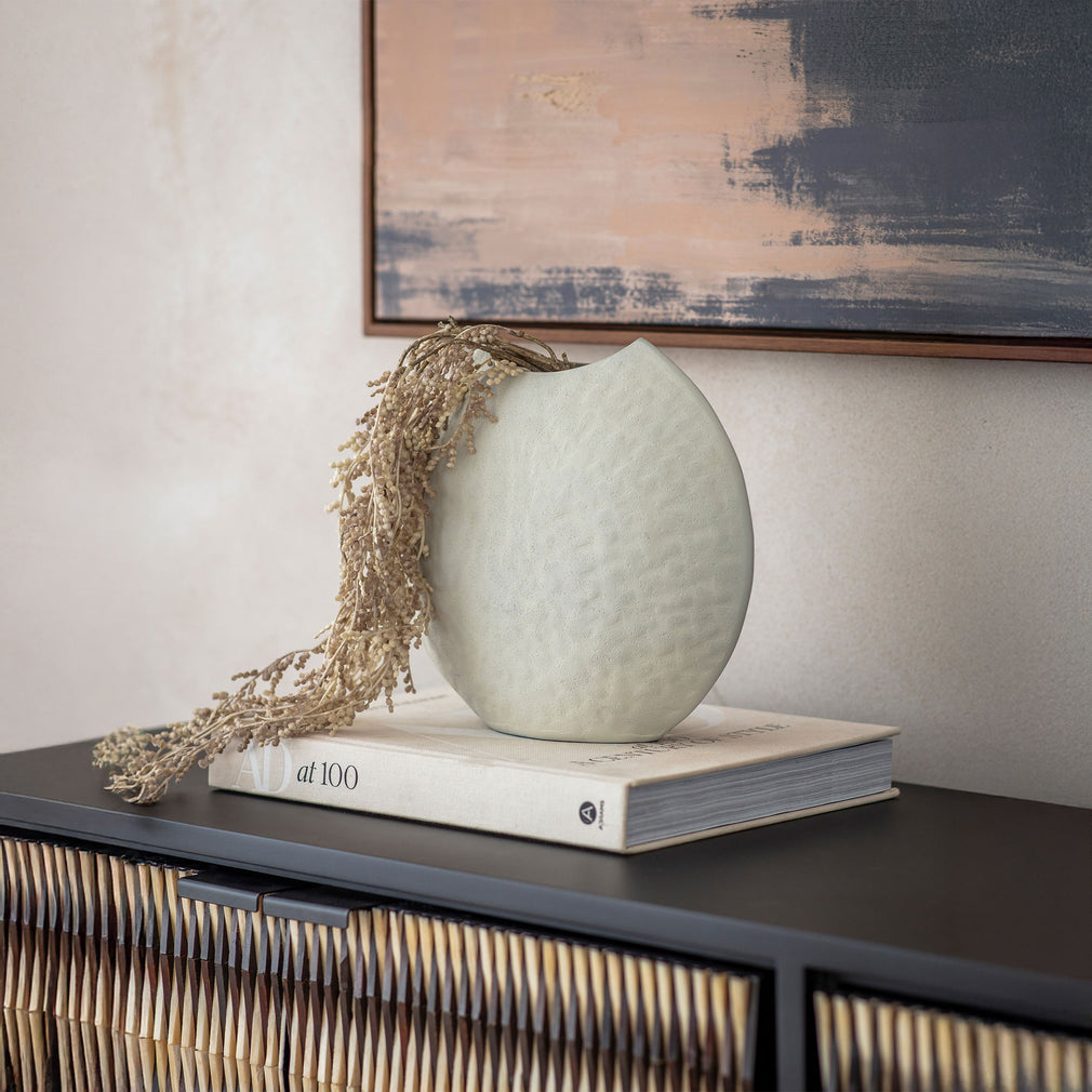 Samui - Stonewash Moon Vase, White