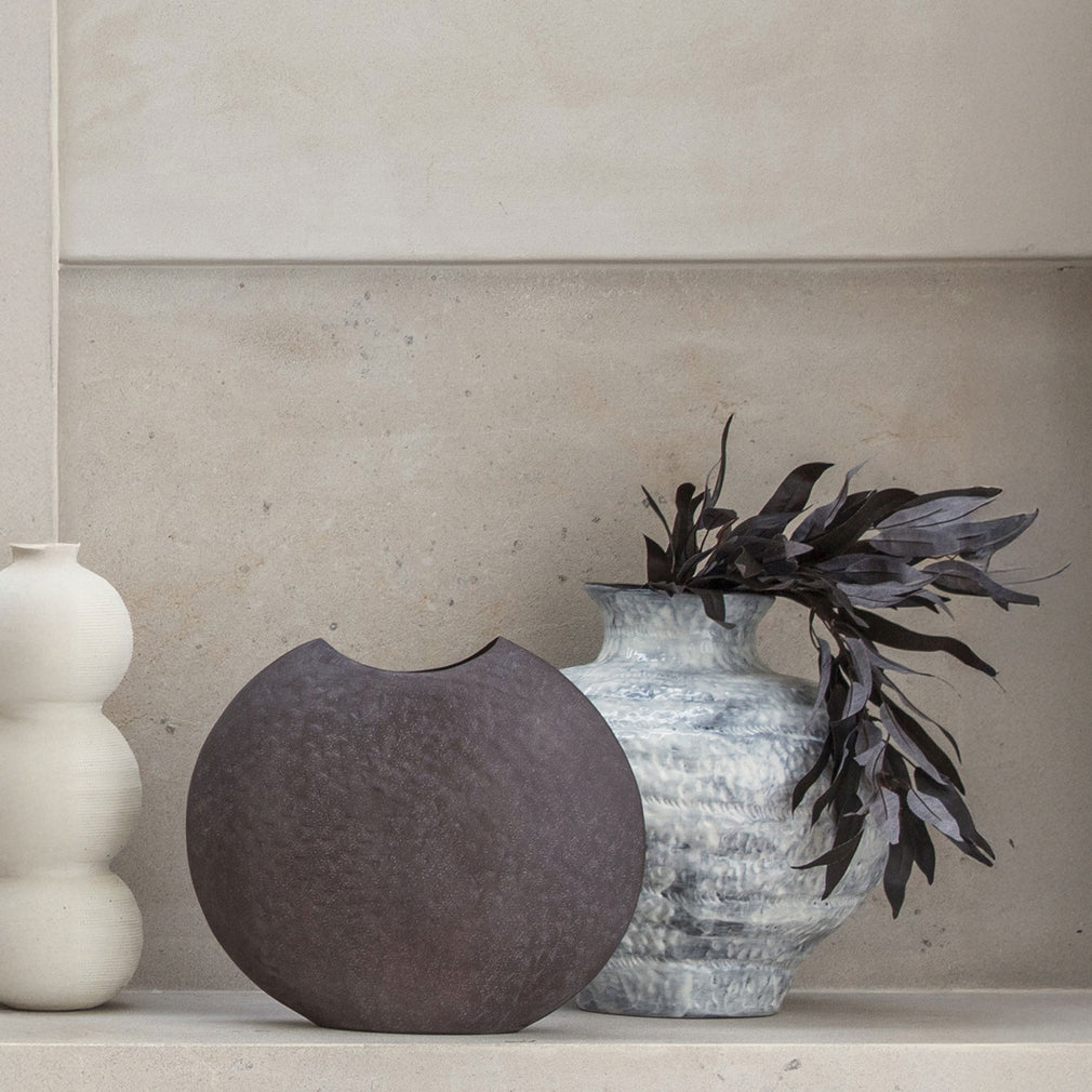 Samui - Stonewash Moon Vase, Brown