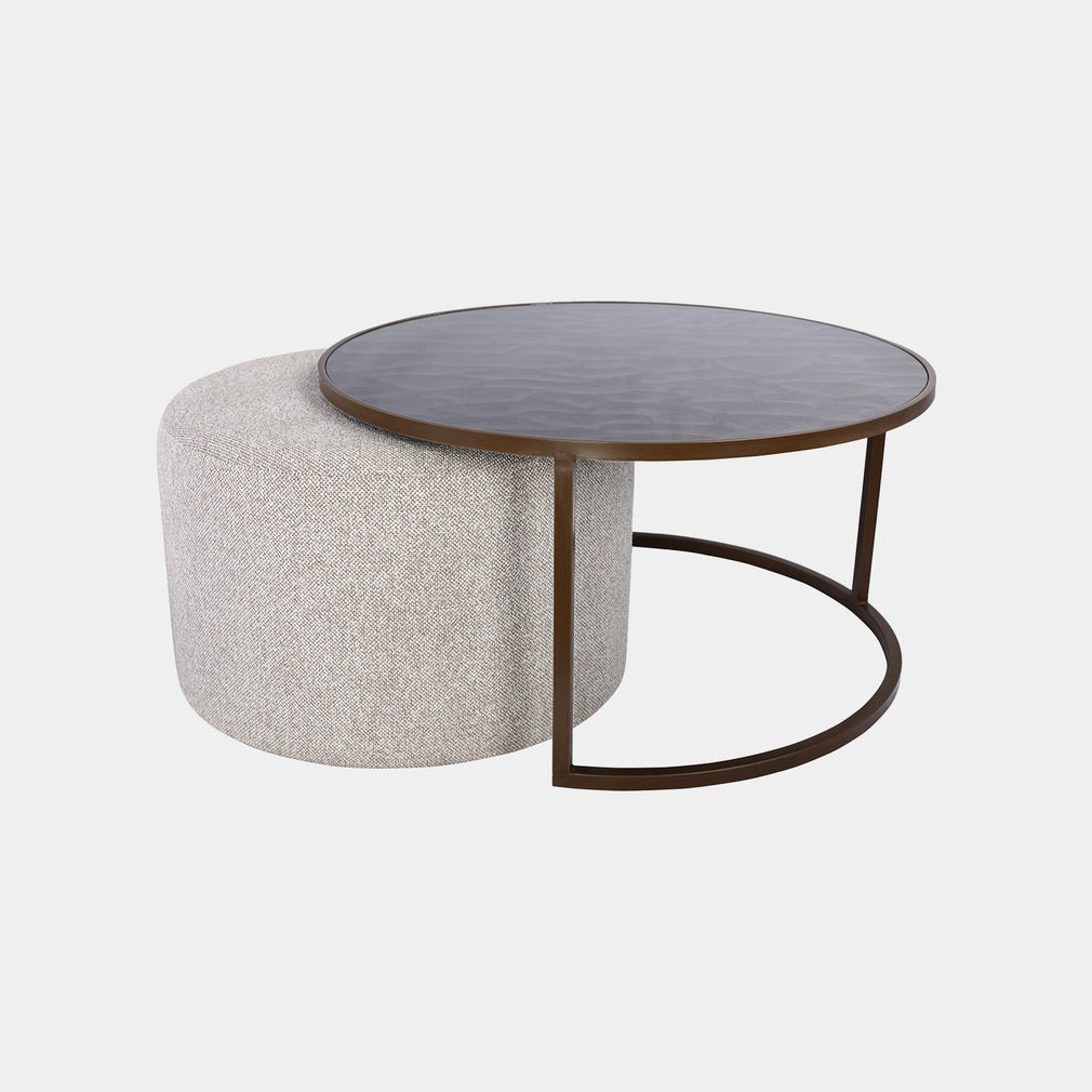 Shimmer - Coffee Table & Nesting Pouffe