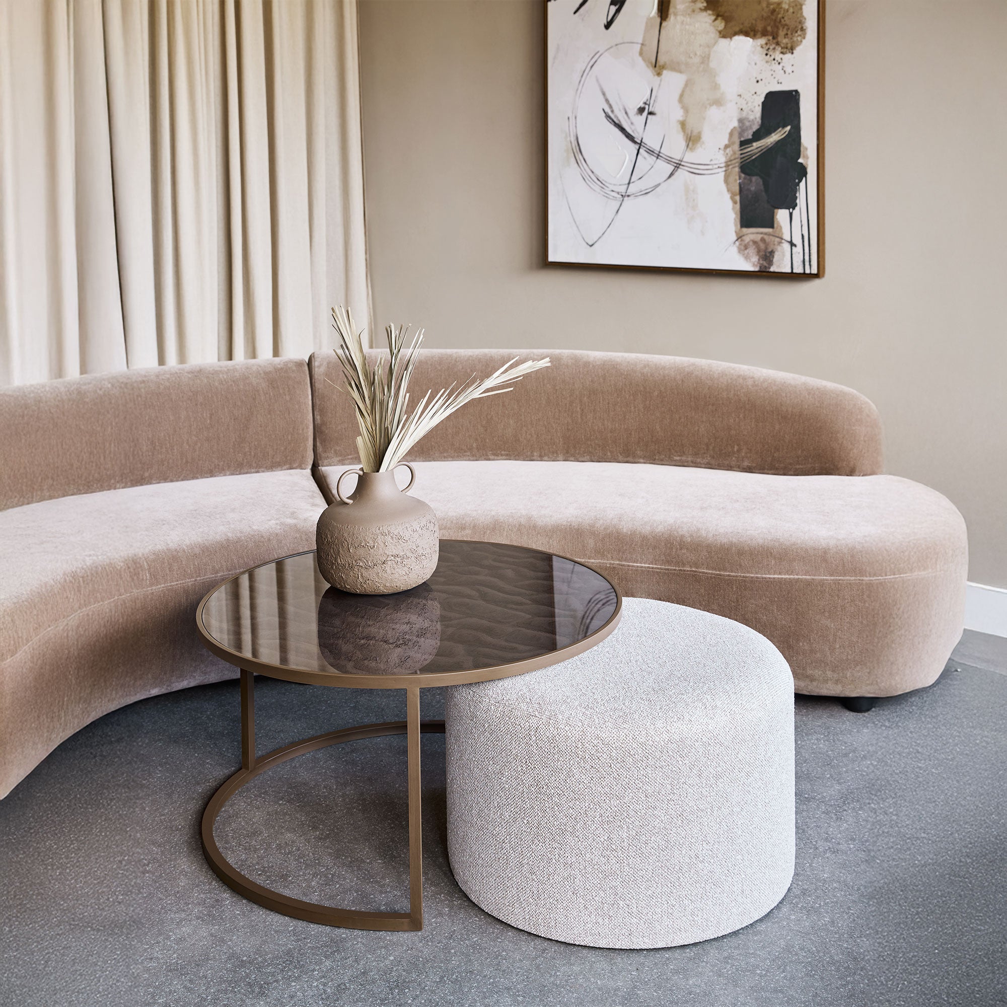Shimmer - Coffee Table & Nesting Pouffe
