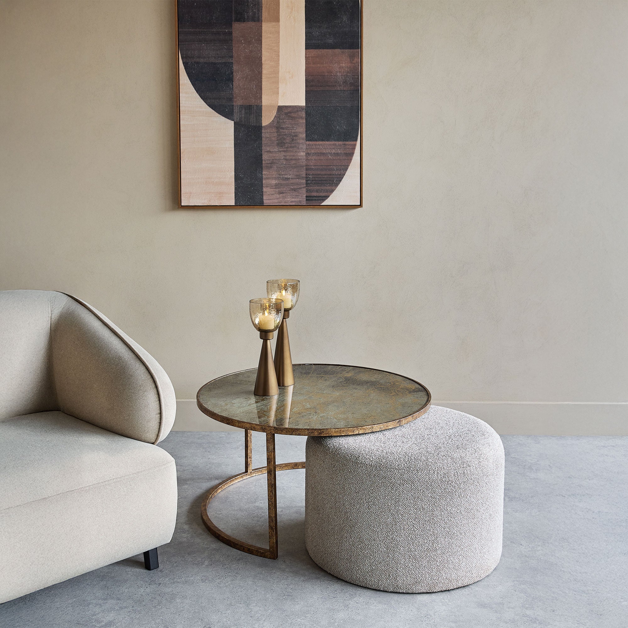 Shimmer - Coffee Table & Nesting Pouffe