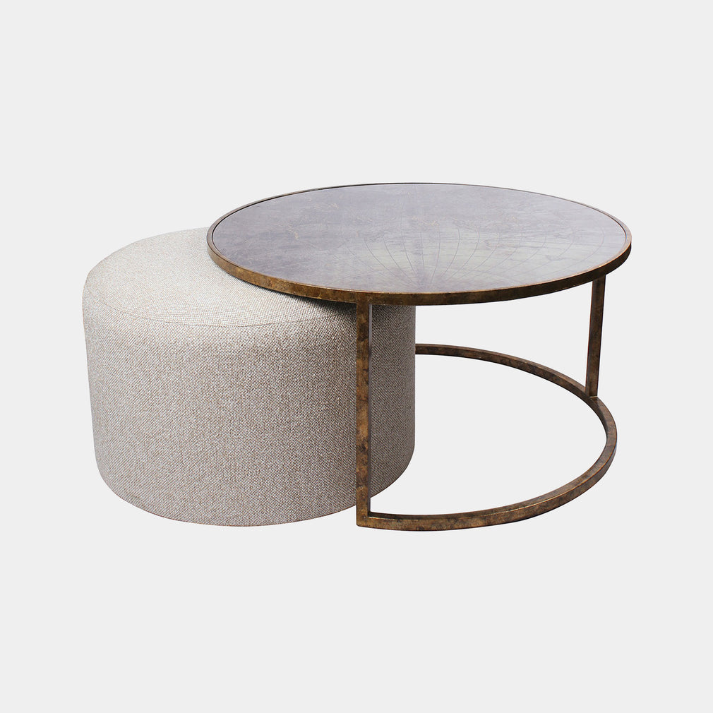 Shimmer - Coffee Table & Nesting Pouffe